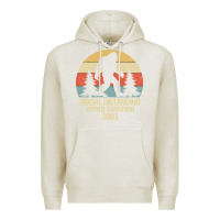 Oatmeal Heather Bigfoot Social Distancing World Champion Premium Hoodie - Bettercallsaul