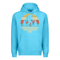 Ocean Blue Bigfoot Social Distancing World Champion Premium Hoodie - Bettercallsaul
