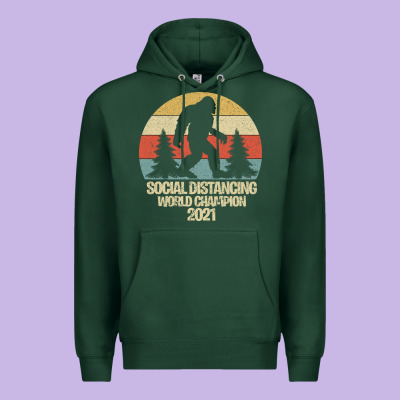 Bigfoot Social Distancing World Champion Premium Hoodie Designed By Bettercallsaul