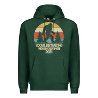 Sports Green Bigfoot Social Distancing World Champion Premium Hoodie - Bettercallsaul