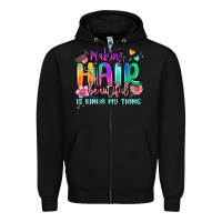 Black making hair beautiful is kinda my thing Zipper Hoodie - MaliasSmallBusiness