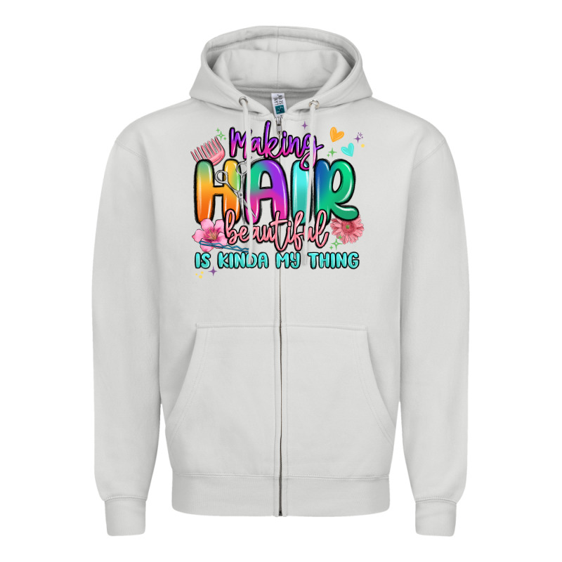 Making Hair Beautiful Is Kinda My Thing Zipper Hoodie by MaliasSmallBusiness | Teevron