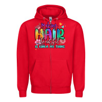 Red making hair beautiful is kinda my thing Zipper Hoodie - MaliasSmallBusiness
