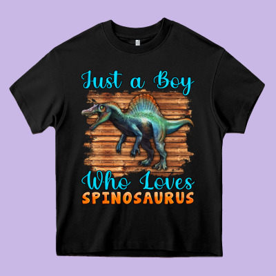 Just A Boy Who Loves Baby Spinosaurus Heavy Core Tee Designed By Artiststas