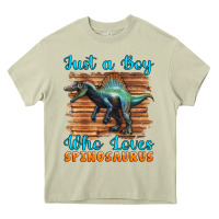 Mossy just a boy who loves baby spinosaurus Heavy Core Tee - Artiststas
