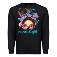 Black Messy Bun Cosmetologist Bbs Premium Sweatshirt - BundleAndBundleShop