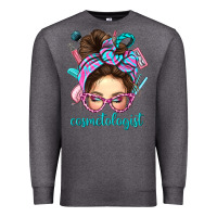 Charcoal Heather Messy Bun Cosmetologist Bbs Premium Sweatshirt - BundleAndBundleShop