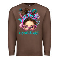 Chestnut Messy Bun Cosmetologist Bbs Premium Sweatshirt - BundleAndBundleShop