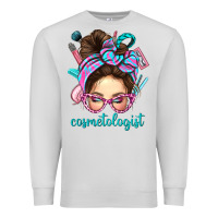Dove Grey Messy Bun Cosmetologist Bbs Premium Sweatshirt - BundleAndBundleShop