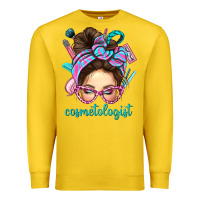 Lemon Messy Bun Cosmetologist Bbs Premium Sweatshirt - BundleAndBundleShop