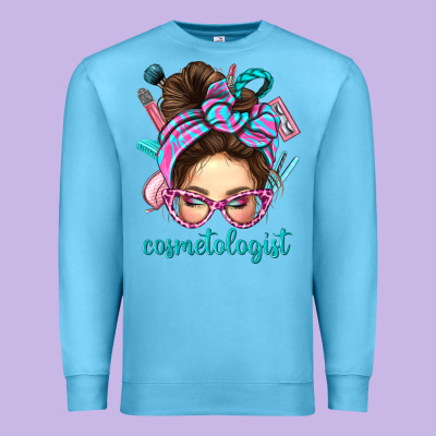 Messy Bun Cosmetologist Bbs Premium Sweatshirt Designed By Bundleandbundleshop