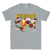 Heather Grey Cheers Christmas Coctail Classic Tee - AdoDesignShop