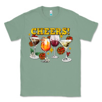 Sage Cheers Christmas Coctail Classic Tee - AdoDesignShop