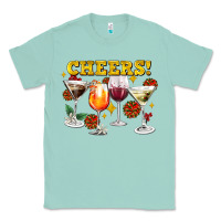 Seafoam Cheers Christmas Coctail Classic Tee - AdoDesignShop