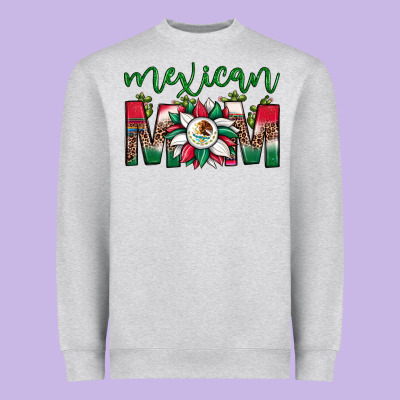Mexican Flag Sunflower Mom Leopard Heavyweight Sweatshirt Designed By Jahusdesignshop