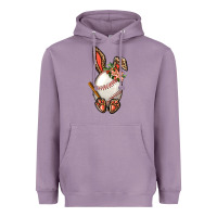 Lavender Baseball Easter Bunny Heavyweight Hoodie - BundleAndBundleShop