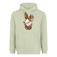 Matcha Baseball Easter Bunny Heavyweight Hoodie - BundleAndBundleShop