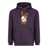 Plum Baseball Easter Bunny Heavyweight Hoodie - BundleAndBundleShop