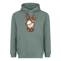 Sage Baseball Easter Bunny Heavyweight Hoodie - BundleAndBundleShop