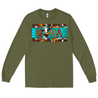 Army Green mama holstein cow license plate Long Sleeve Tee - Artiststas