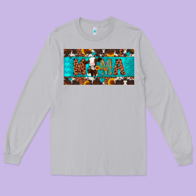 Mama Holstein Cow License Plate Long Sleeve Tee Designed By Artiststas
