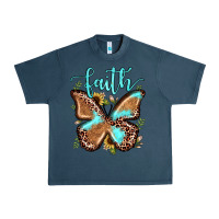 Midnight Navy faith leopard butterfly Urban Heavy Tee - JahusDesignShop