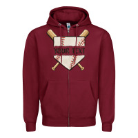 Burgundy preview custom baseball Zipper Hoodie - MaliasSmallBusiness