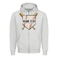 Dove Grey preview custom baseball Zipper Hoodie - MaliasSmallBusiness