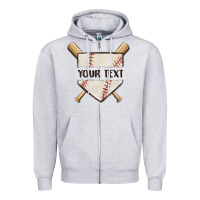Heather Grey preview custom baseball Zipper Hoodie - MaliasSmallBusiness