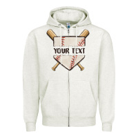 Oatmeal Heather preview custom baseball Zipper Hoodie - MaliasSmallBusiness