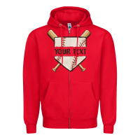 Red preview custom baseball Zipper Hoodie - MaliasSmallBusiness