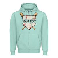 Seafoam preview custom baseball Zipper Hoodie - MaliasSmallBusiness