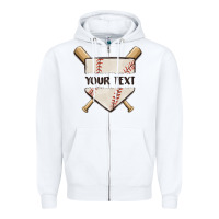 White preview custom baseball Zipper Hoodie - MaliasSmallBusiness