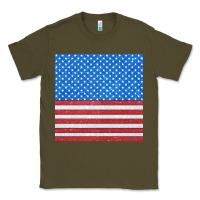 Army Green Glitter 4th Of July Seamless Pattern Classic Tee - BundleAndBundleShop