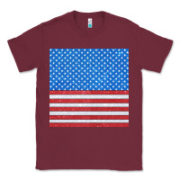 Burgundy Glitter 4th Of July Seamless Pattern Classic Tee - BundleAndBundleShop