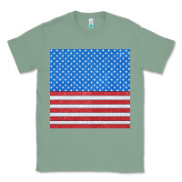 Sage Glitter 4th Of July Seamless Pattern Classic Tee - BundleAndBundleShop
