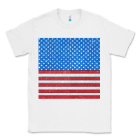 White Glitter 4th Of July Seamless Pattern Classic Tee - BundleAndBundleShop