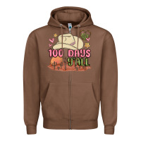 Chestnut 100 days y'all malia Zipper Hoodie - MaliasSmallBusiness