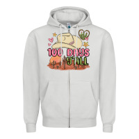 Dove Grey 100 days y'all malia Zipper Hoodie - MaliasSmallBusiness