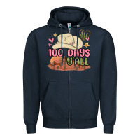 Navy 100 days y'all malia Zipper Hoodie - MaliasSmallBusiness