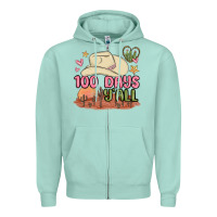 Seafoam 100 days y'all malia Zipper Hoodie - MaliasSmallBusiness