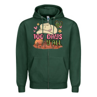 Sports Green 100 days y'all malia Zipper Hoodie - MaliasSmallBusiness