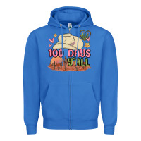 True Royal 100 days y'all malia Zipper Hoodie - MaliasSmallBusiness