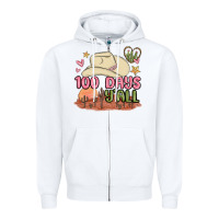 White 100 days y'all malia Zipper Hoodie - MaliasSmallBusiness