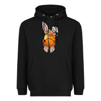 Black Basketball Easter Bunny Heavyweight Hoodie - BundleAndBundleShop