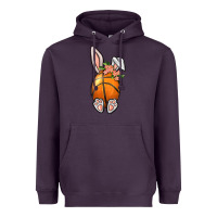 Plum Basketball Easter Bunny Heavyweight Hoodie - BundleAndBundleShop