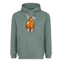 Sage Basketball Easter Bunny Heavyweight Hoodie - BundleAndBundleShop