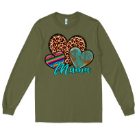 Army Green hearts mama Long Sleeve Tee - Artiststas