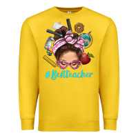 Lemon Best Teacher Messy Bun Bbs Premium Sweatshirt - BundleAndBundleShop