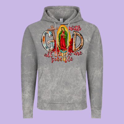 With God All Things Are Possible Vintage Hoodie Designed By Racoondesign